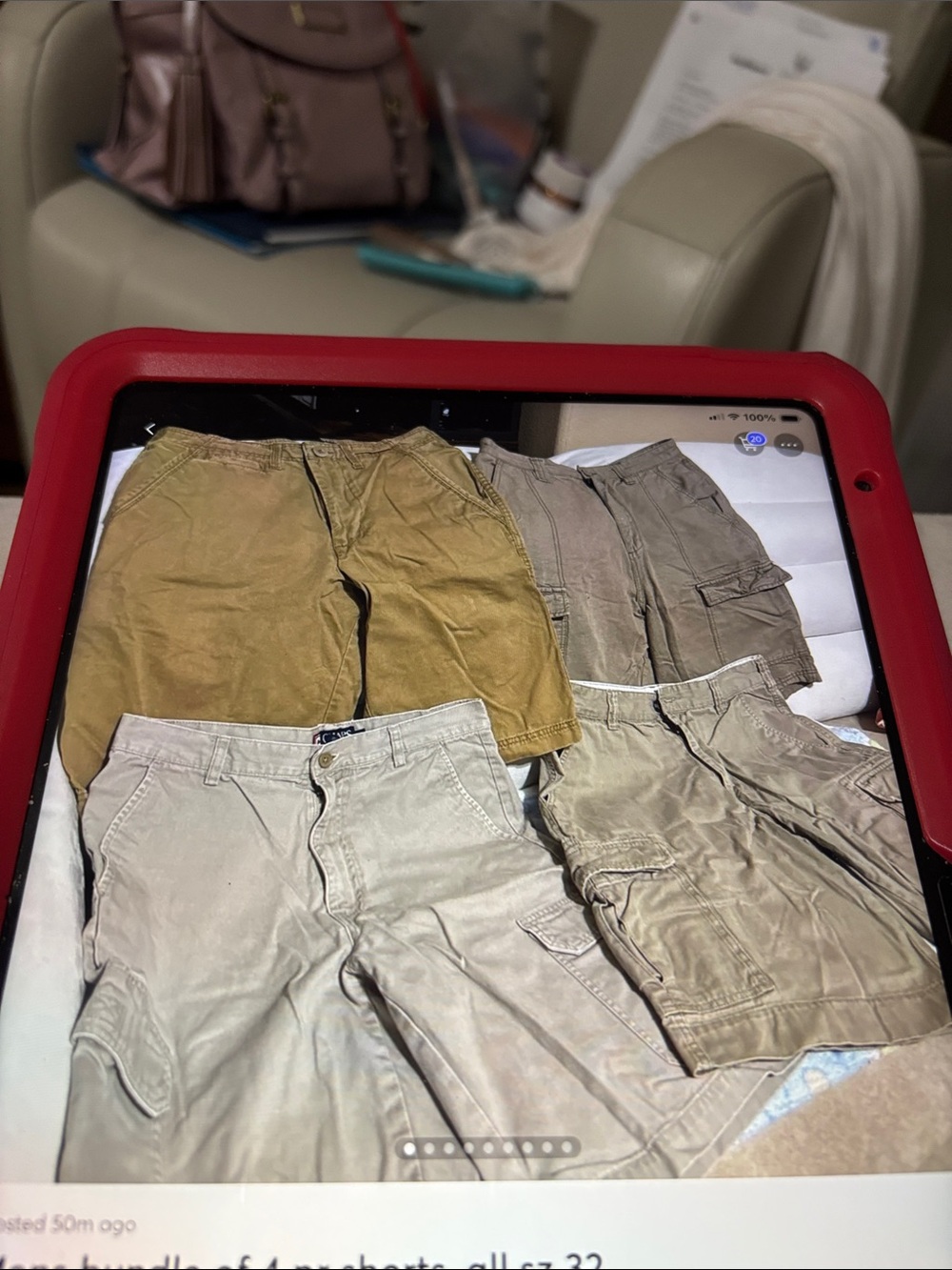 Merona Cargo Shorts in Tan, Khaki, and Brown